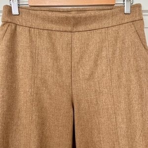 Eileen Fisher small wool warm tan trousers with pockets, small 6 or 8